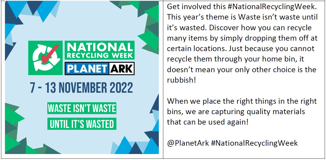 * National Recycling Week Central Highlands Council